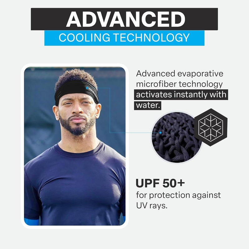 COLD FACTOR Cooling Headband for Women and Men – UPF 50+ Advanced Evaporative Comfort, Instant Cooling Sweatband for Outdoor Sports, Fitness, Yoga, Hiking, Running, and Workout – 3 Pack - Image 3